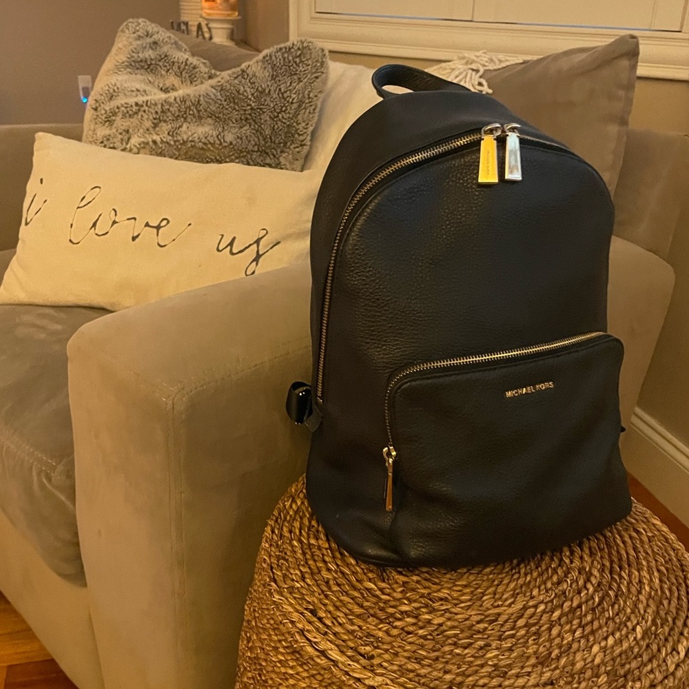 Michael Kors Black Leather Backpack